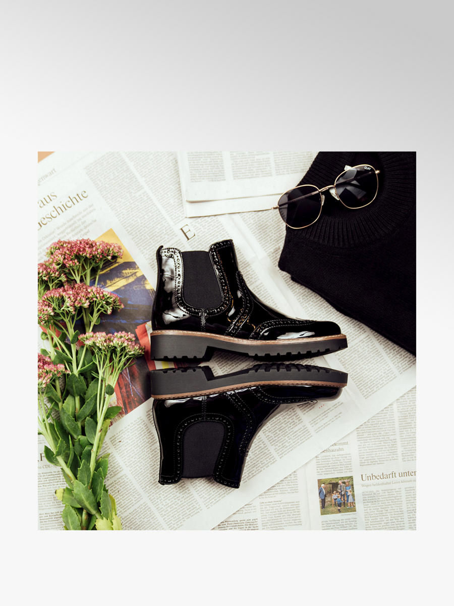 Zwarte brogue chelsea boot van Graceland Zwarte brogue chelsea boot van Graceland